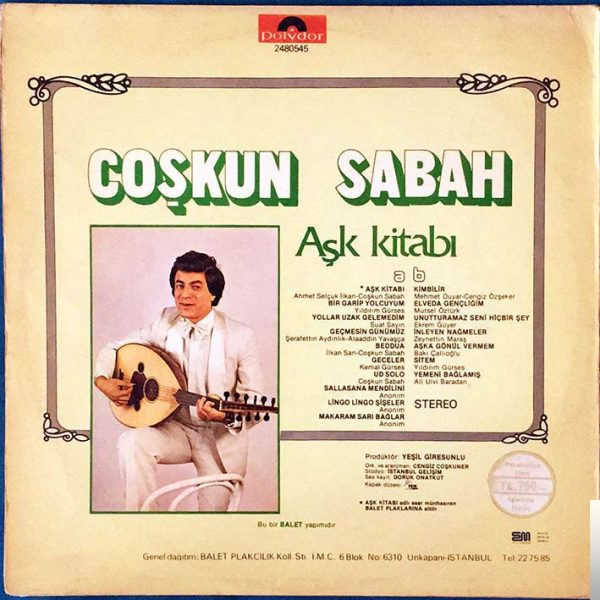 دانلود آلبوم Aşk Kitabı (1981) از Coşkun Sabah