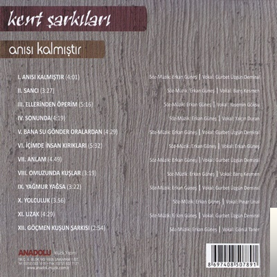 دانلود آلبوم Anısı Kalmıştır (2014) از Kent Şarkıları
